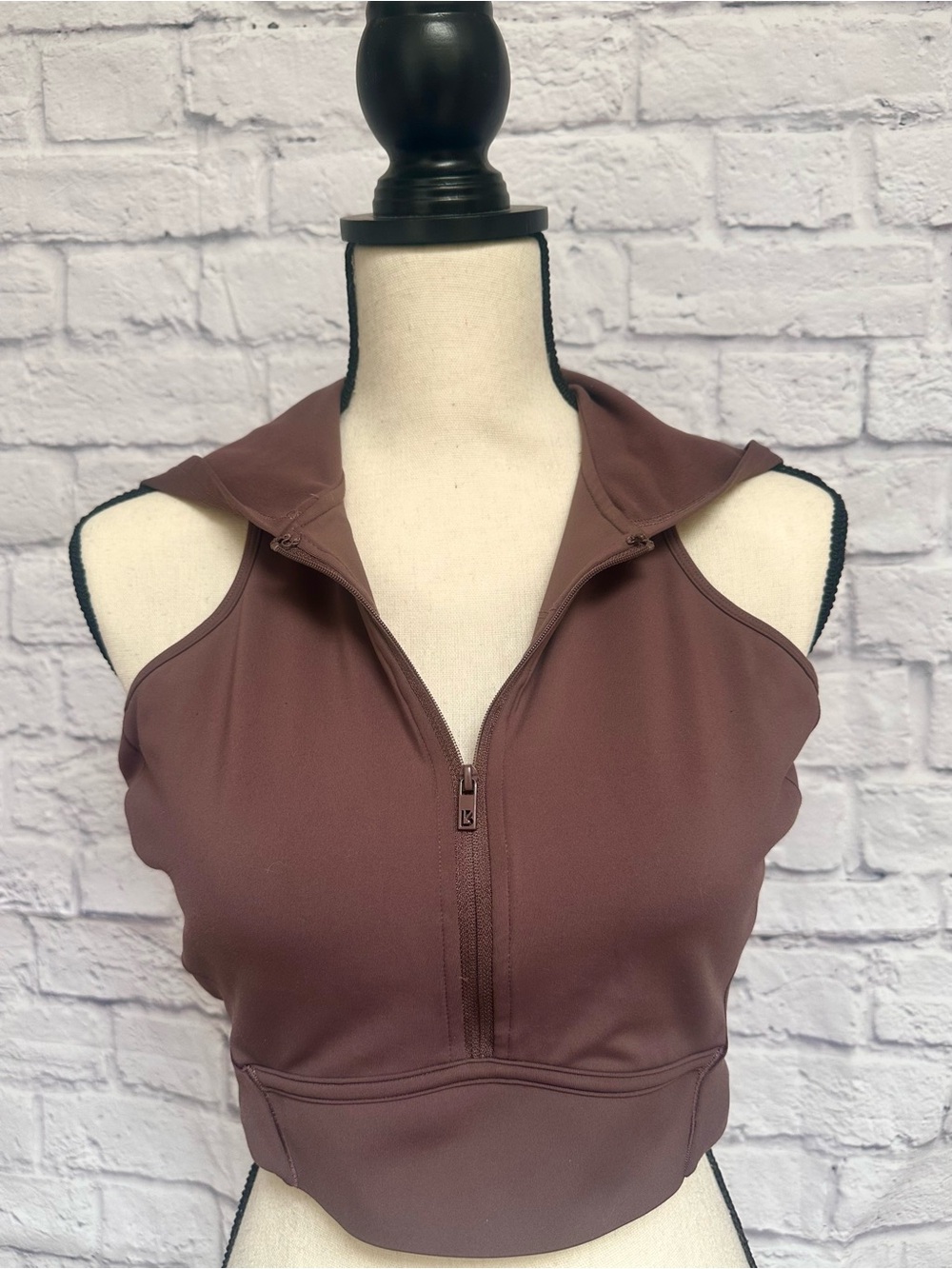 BuffBunny Brown XL Zip Front Hooded Crop Top